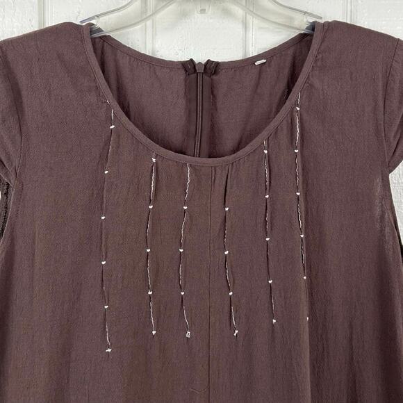 Women Sleeveless Wide Leg Jumpsuit Pants Brown Boho Hippie Loungewear Size XXL - Picture 3 of 9